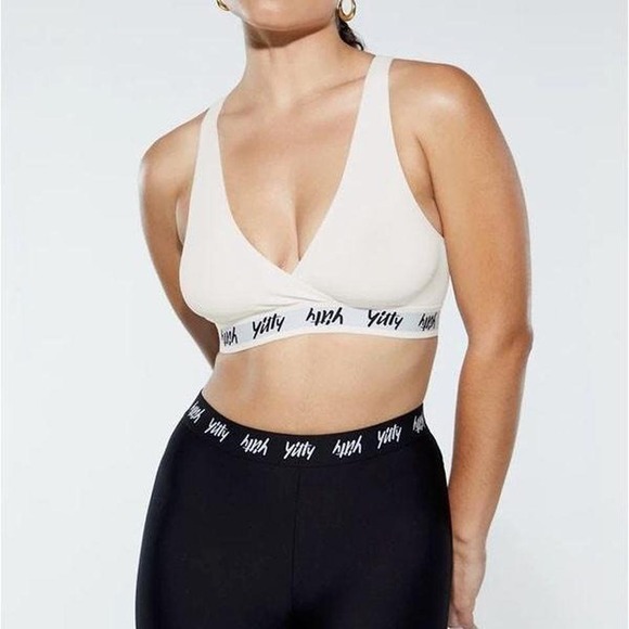 YITTY Other - Yitty Major Label Cross Front Bralette Women's Size Large Ivory Crop Wrap White